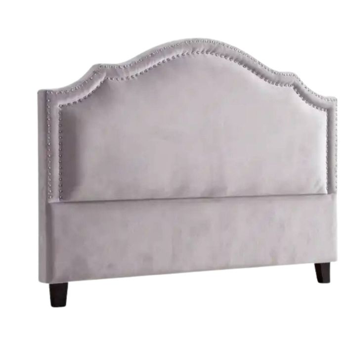 Lavaca Velvet Headboard Light Grey - Double