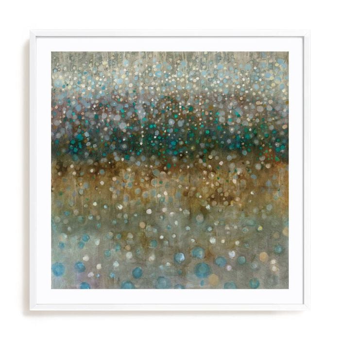 Artey | Abstract Rain - Framed Print - White - 70 x 70cm