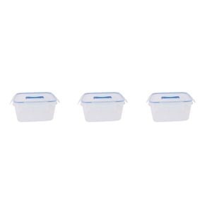 3PK Urban Kitchen Med Storage Container w/ Clip Lock Silicone Lid Durable 30x23.2cm