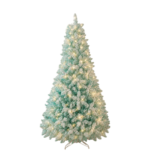 SplendidLiving 180cm Christmas Tree Pre Lit With LED Lights Snow Flocked Blue Artificial Indoor Xmas Decor