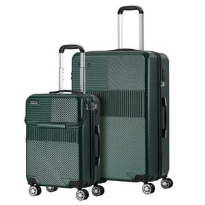 Mazam 2pcs Luggage Suitcase Trolley Set Travel TSA Lock Carry On Hard Case Green