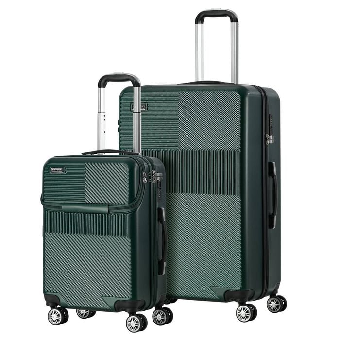 Mazam 2pcs Luggage Suitcase Trolley Set Travel TSA Lock Carry On Hard Case Green