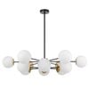 Telbix Marsten Contemporary Pendant Hanging Lamp Light Metal Glass Black Opal Matt Antique Gold