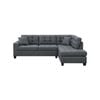 Foret 263cm L Shape Fabric Corner Sofa Chaise Lounge 4/5 Seater Dark Grey