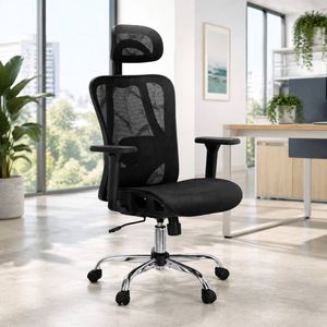 Homfurn Ergonomic Office Chair Recline Black Comfortable Adjustable Desk Chair