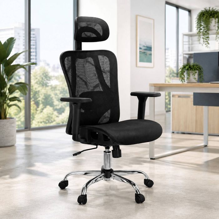 Homfurn Ergonomic Office Chair Recline Black Comfortable Adjustable Desk Chair