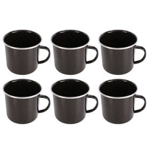 6x Wildtrak Premium Enamel Mug Useful For Outdoor Camping Dining Cookware 10x9cm