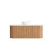 Attica 1200mm English Oak Bentwood Fluted Vanity With Pure White Stone Top