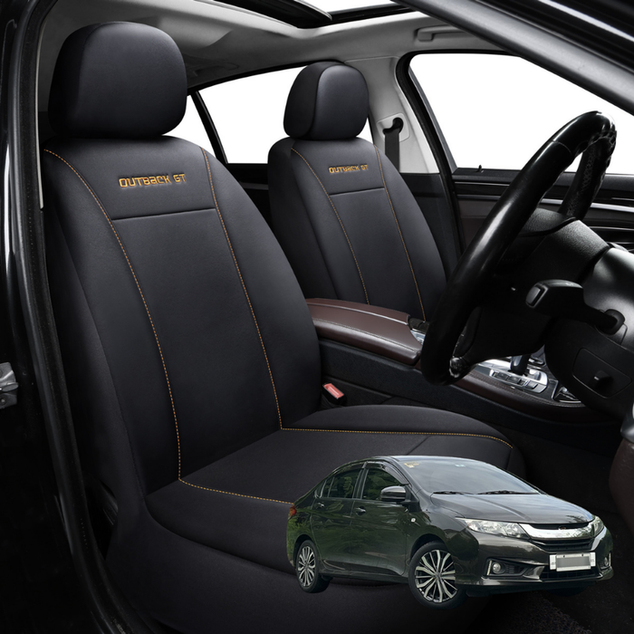Car Seat Cover for Honda City 2014 - 2020  - Black-Front Only