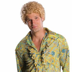 RUBIES Tight Fro Blonde Afro Will Ferrell 1970s 1980s Disco Mens Costume Wig