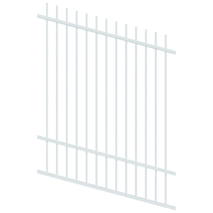 ProtectorAl 350 - 1200 x 1500mm Pearl White Raked Up to 15º Picket Top Pool Fence Panel