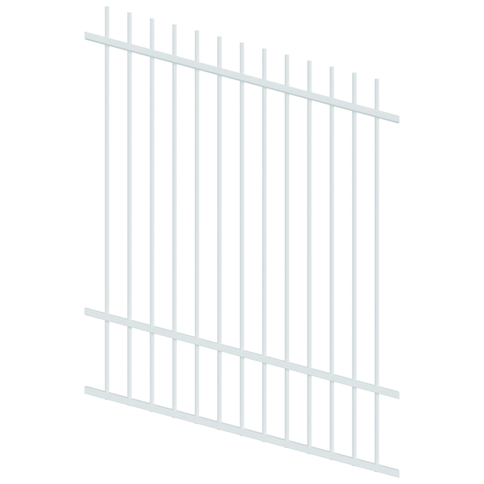 ProtectorAl 350 - 1200 x 1500mm Pearl White Raked Up to 15º Picket Top Pool Fence Panel