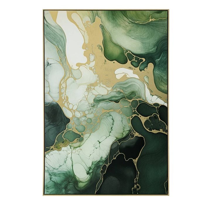 Urban Style Brushmarks Foiled Canvas Marble Green