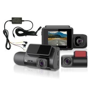Elinz 3 Channel Dash Cam 4K+1080P+2K Three Way WiFi GPS Night Vision Supercapacitor Sony Starvis Car DVR Hardwire Kit