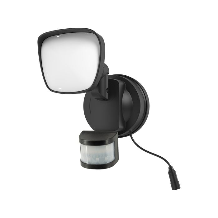 Arlec Black Solar Hybrid Powered Surnia Single Head Security Sensor Floodlight
