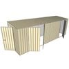 Build-a-Shed 1.5 x 6 x 2m Hinged Door Tunnel Shed With 3 Hinged Side Doors - Cream