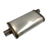 Redback 2-1/2" Performance Muffler Offset/centre - 9" X 4" Oval, 16" Long, 409 Ss
