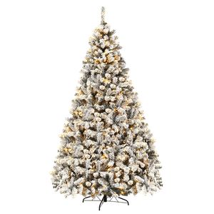 Costway 2.8M Christmas Tree Foldable 550 LED Xmas Decoration Plant Snow Effect