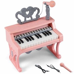 Costway 25-key Kids Electric Piano Keyboard W/microphone Pink