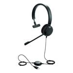 Jabra Evolve 20 UC Mono SE, USB-A Headset, Passive Noise Cancellation, Easy Call Management, Plug-and-play, Leatherette Ear Cush