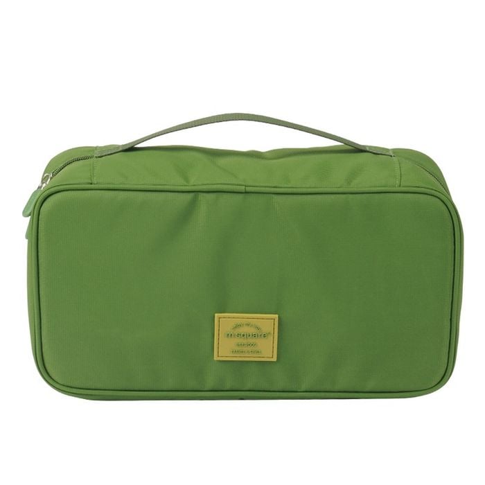 M SQUARE Travel Underwear Organizer Bag – Portable Multi-Compartment Lingerie Storage Pouch Green