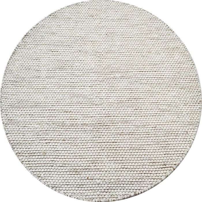 Handwoven Boondi Wool Rug-Ivory/Fawn-120x120cm