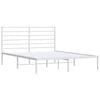 vidaXL Metal Bed Frame without Mattress with Headboard White 135x190 cm
