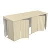 Build-a-Shed 1.5 x 5.2 x 2.0m Cream Skillion Double Plus Double Hinged Side Doors Shed