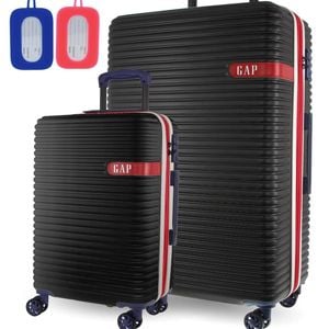 2pc Gap Hard-shell Suitcase Tsa Lock Large Cabin Luggage Set W/ Tag Black