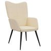 vidaXL Relaxing Chair Cream Fabric Indoor Seating Side Dining Chair Armchair