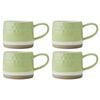 4PK Mikasa 320ml Textured Ombre Coffee Mug Cup Stoneware Green