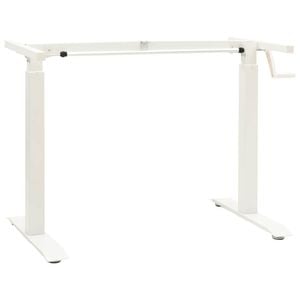 vidaXL Manual Height Adjustable Standing Desk Frame Hand Crank White Base