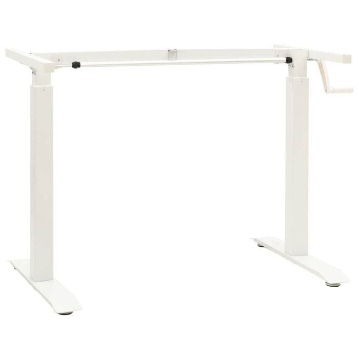 vidaXL Manual Height Adjustable Standing Desk Frame Hand Crank White Base