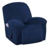Smarcute Velvet Recliner Chair Cover 1 Piece Stretch Plush Sofa Slipcover Navy