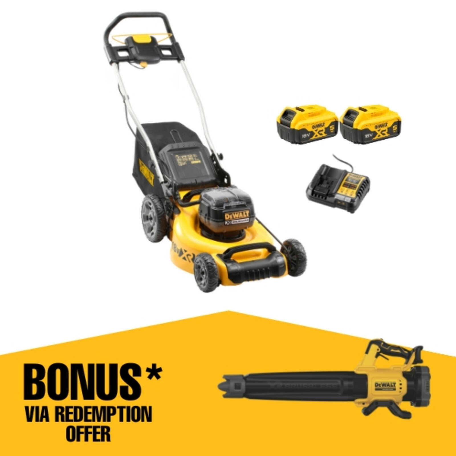 DeWALT 2 x 18V XR Brushless Mower Kit DCMW564P2 XE Bunnings New Zealand