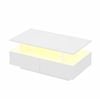 Ufurniture High Gloss Coffee Table with Storage Drawer and Open Shelf for Home Living Room Table White