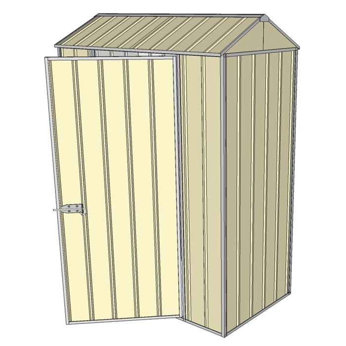 Build-a-Shed 0.8 x 1.5 x 2.1m Gable Single Hinged Side Door Shed - Cream