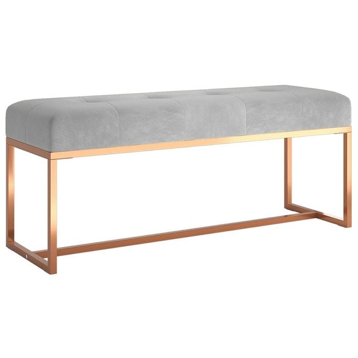 vidaXL Bench Grey Velvet Bedroom Entryway Living Room Hall Seating Furniture