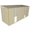 Build-a-Shed 1.5 x 4.5 x 2m Dual Single Sliding Side Door Skillion Shed - Cream