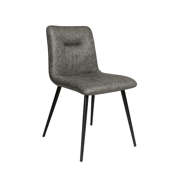 Midash Dining Chair in Black Velvet  and Black Metal Powdercoated Legs