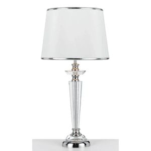Telbix Diana Modern Table Desk Lamp Light Metal Fabric Acrylic Clear Chrome White