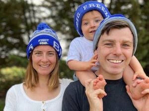 An image of Tilly Simpson, Jack Simpson and his young son all wearing blue FightMND Big Freeze beanies