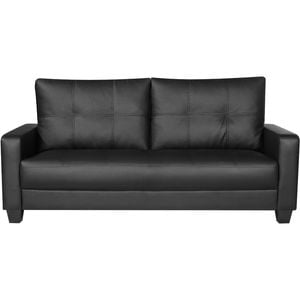 3 Seater Fire Retardant PU Leather Sofa - Black