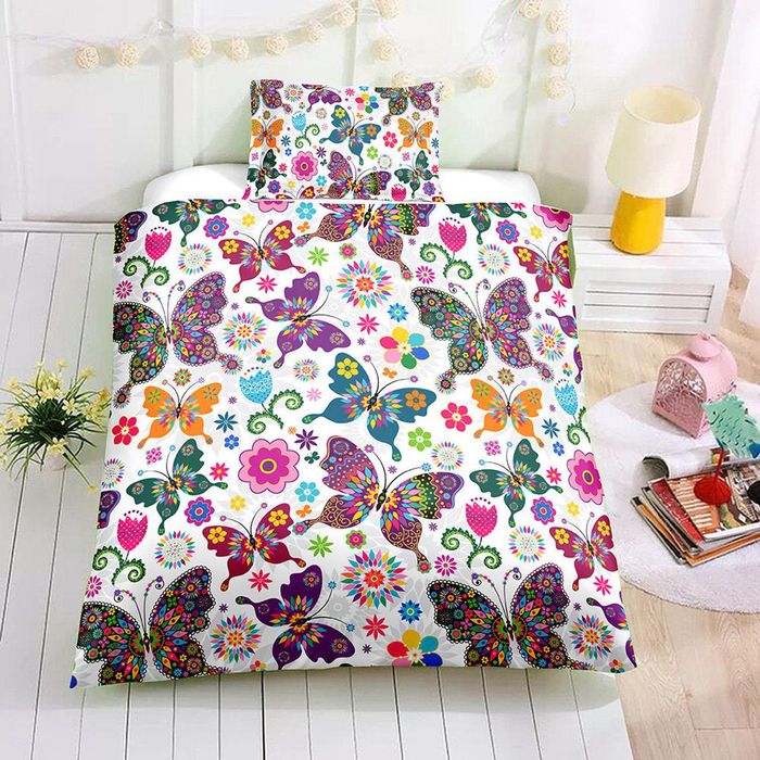 3D Butterfly Kids Pattern Duvet Cover Bedding Set Quilt Cover Pillowcases Personalized  Bedding