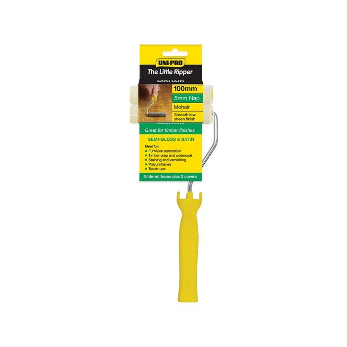 UNi-PRO 100mm Little Ripper Mohair Gloss And Stain Mini Roller Set 5mm Nap