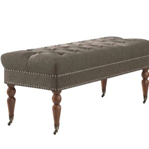 Bellay Linen Ottoman Bench - Brown