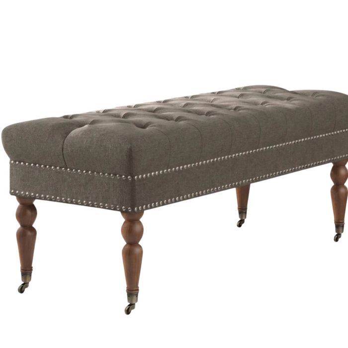 Bellay Linen Ottoman Bench - Brown