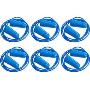 PORTWEST 6 Pair Portwest Detectable Disposable Corded PU Soft Foam Ear Plugs Bulk Anti Noise Reduction Cancelling Blue String