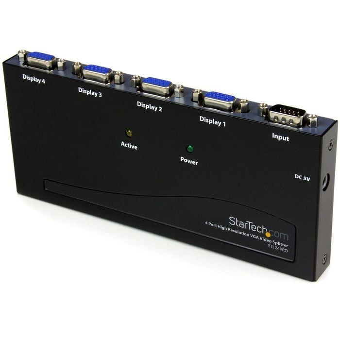 Startech.com Signal Splitter - Steel - Black - Taa Compliant - 2048 X 1536 - 350 Mhz Maximum Video Bandwidth