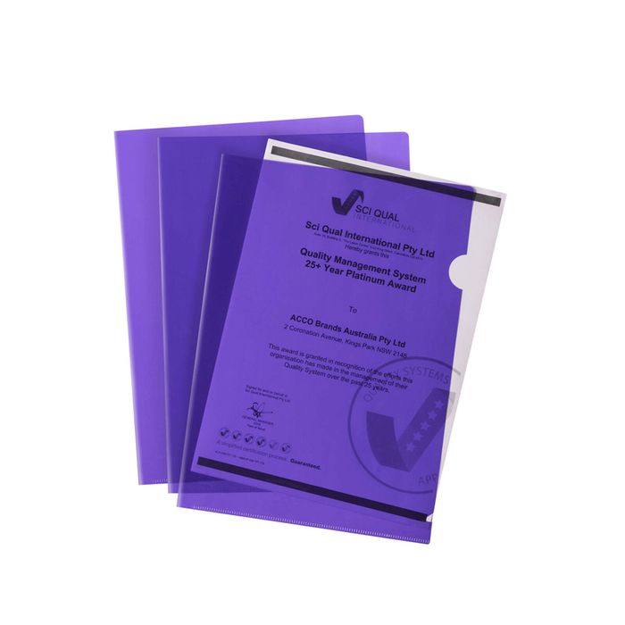 30pc Marbig Pp Ultra Letter File A4 Document Paper/stationery Folder Purple